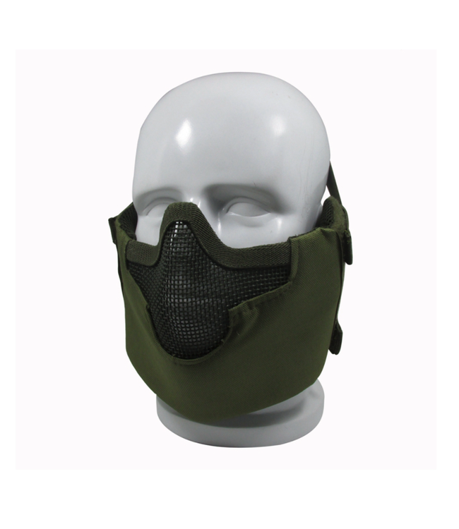 Half Face V8 Steel Net Mesh Tactical Military Protective Mask - OD Green