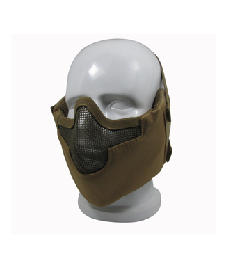 nHelmet Half Face V8 Steel Net Mesh Tactical Military Protective Mask - Desert Tan
