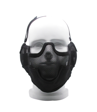nHelmet V12 Strike Steel Mesh Half Face Mask - Black