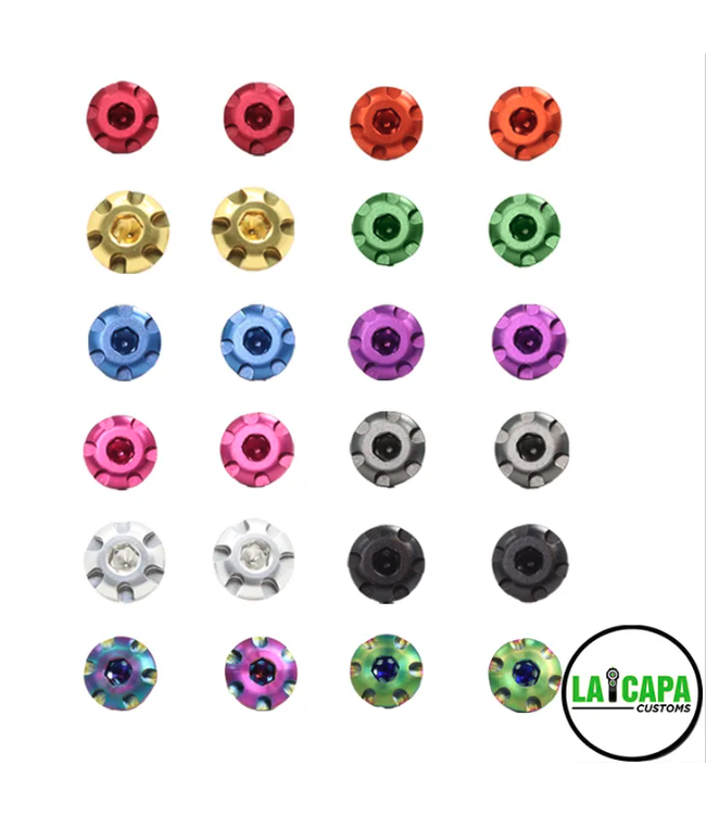 LA Capa Customs “S1” 7075 Aluminum Grip Screws For Hi Capa (Gold)