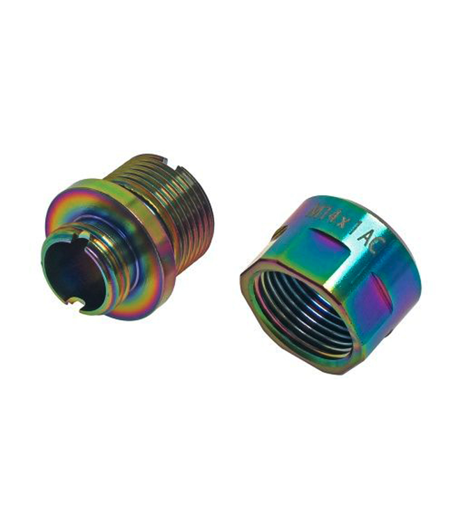 CowCow A01 Silencer Adapter for Tokyo Marui Hi-Capa/1911 (11mm CW to 14mm CCW) (Color: Rainbow)