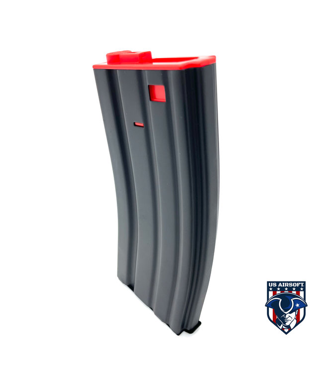 Lancer Tactical Metal Gen 2 300 Round High Capacity Airsoft Magazine for M4/M16 (Color: Black & Red)