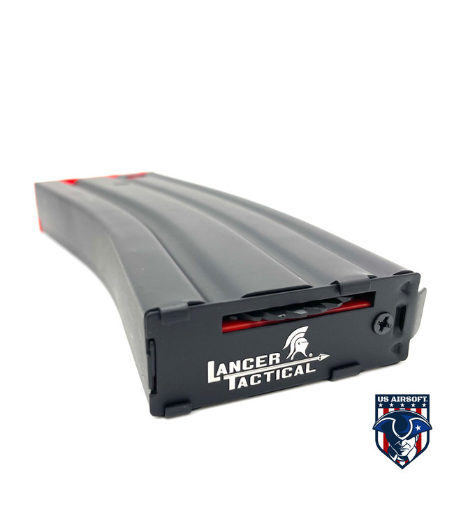 Lancer Tactical Metal Gen 2 300 Round High Capacity Airsoft Magazine for M4/M16 (Color: Black & Red)