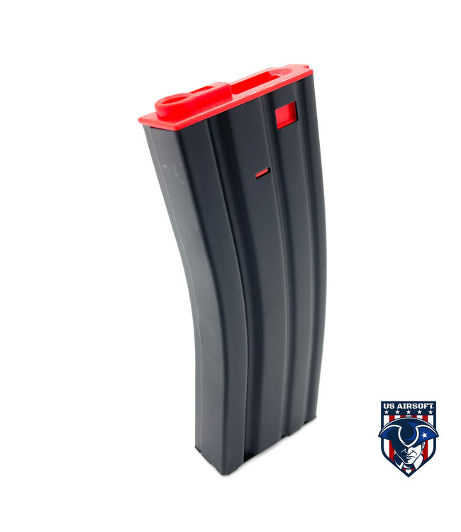 Lancer Tactical Metal Gen 2 300 Round High Capacity Airsoft Magazine for M4/M16 (Color: Black & Red)