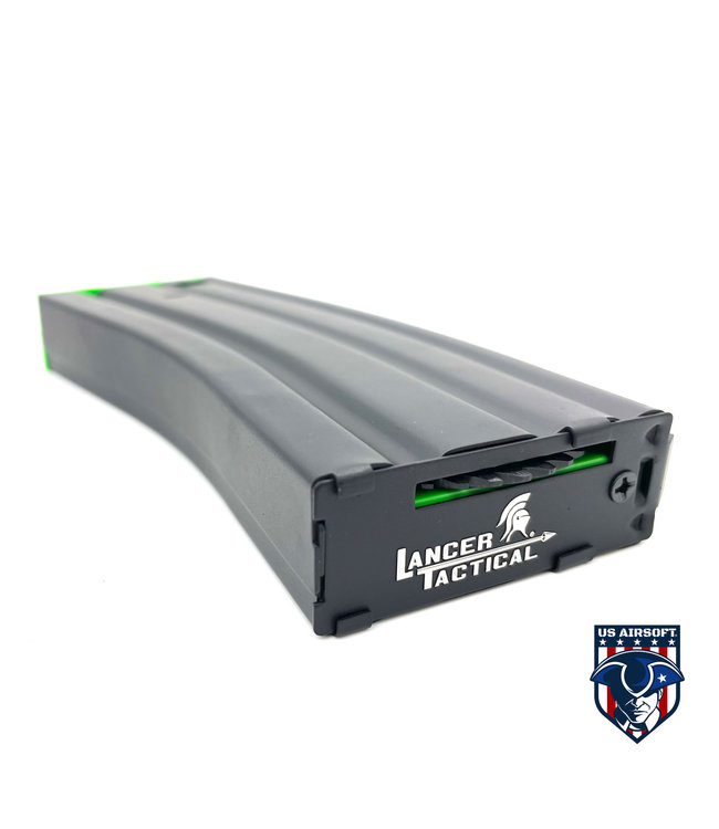 Lancer Tactical Metal Gen 2 300 Round High Capacity Airsoft Magazine for M4/M16 (Color: Black & Green)