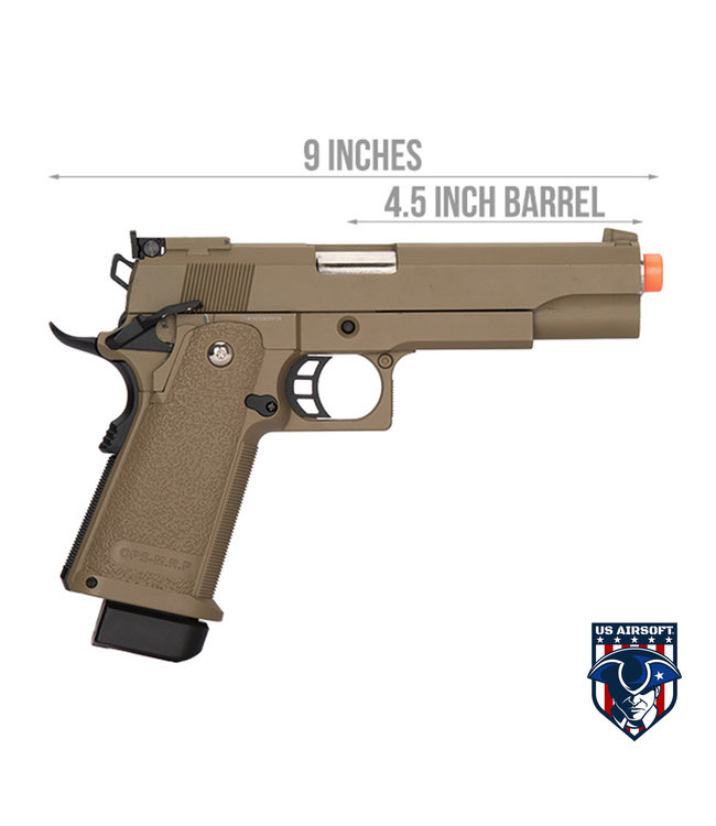 Golden Eagle IMF 3304 OPS-M.RP 1911A1 Semi-Auto GBB Metal Pistol, DE