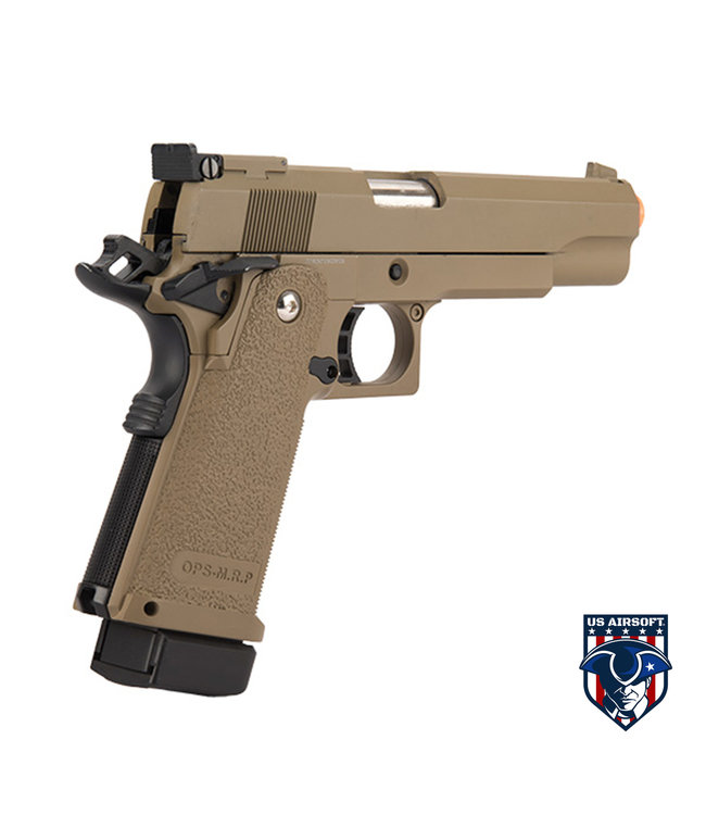 Golden Eagle IMF 3304 OPS-M.RP 1911A1 Semi-Auto GBB Metal Pistol, DE