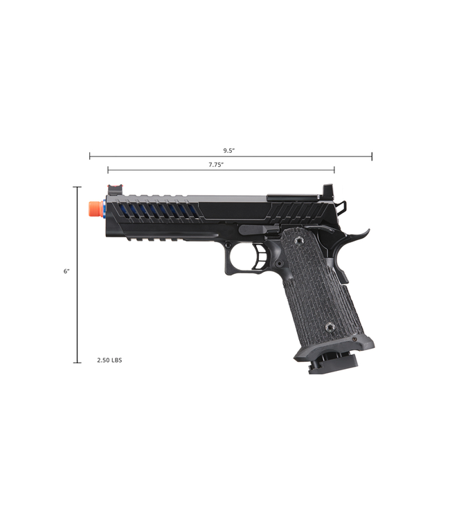 Lancer Tactical Knightshade Hi-Capa Gas Blowback Airsoft Pistol w/ Red Dot Mount (Color: Blue)