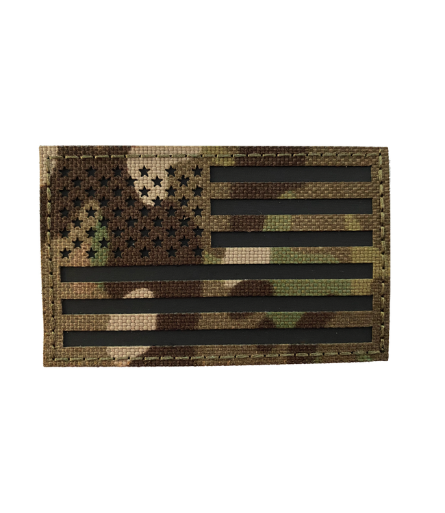 Lancer Tactical Reflective Fabric Forward US Flag (Color: Multi-Camo)