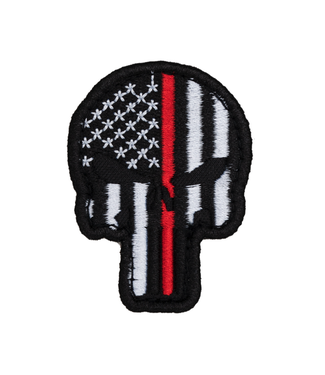 Lancer Tactical Embroidered Patriot Punisher US Flag PVC Patch w/ Thin Red Line