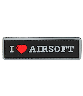 Lancer Tactical "I Love Airsoft" PVC Morale Patch (Color: Black)