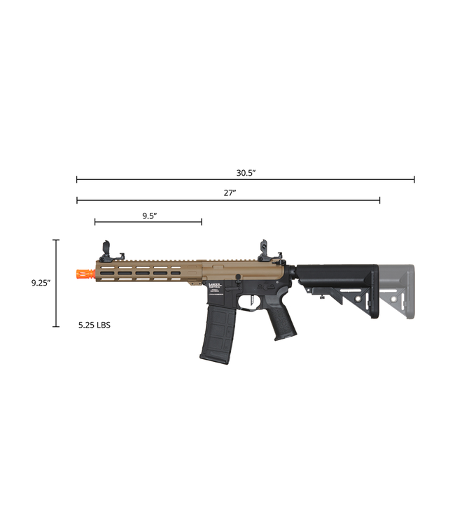 Lancer Tactical Viking 10" M-LOK Proline Series M4 Airsoft Rifle w/ Crane Stock (Color: FDE Upper Receiver & Black Lower)