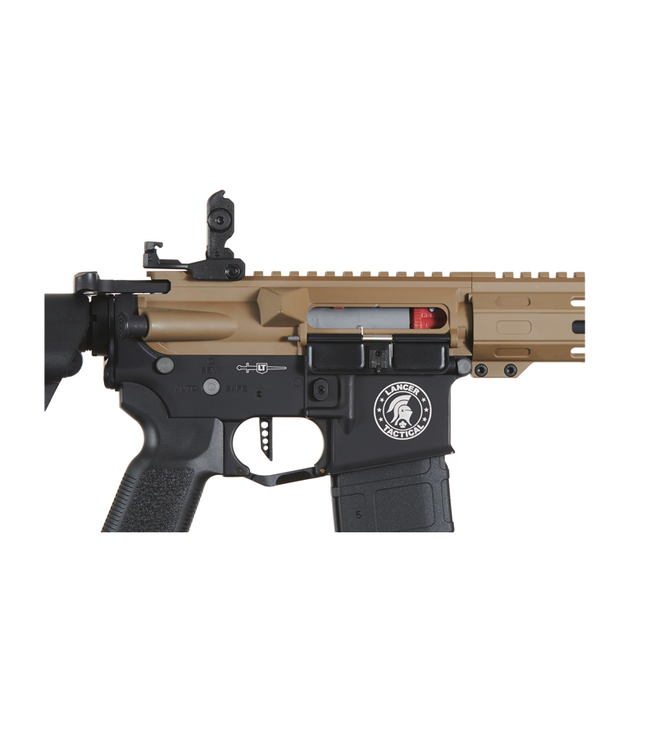 Lancer Tactical Viking 7" M-LOK Proline Series M4 Airsoft Rifle w/ Crane Stock (Color: FDE Upper Receiver & Black Lower)