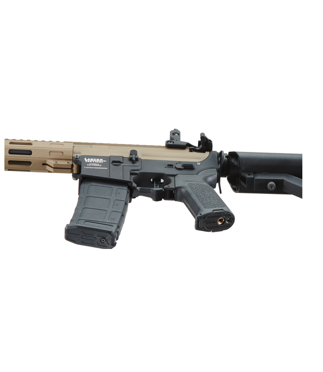 Lancer Tactical Viking 7" M-LOK Proline Series M4 Airsoft Rifle w/ Crane Stock (Color: FDE Upper Receiver & Black Lower)