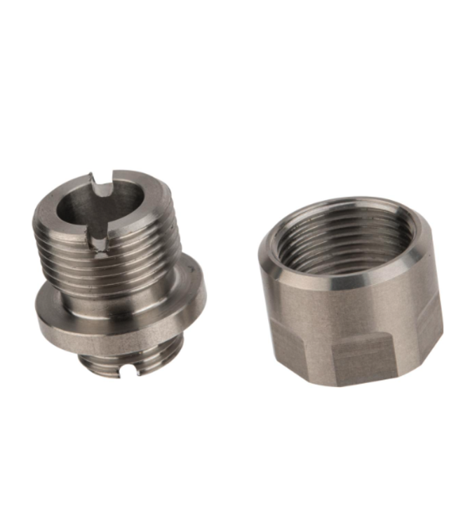 CowCow Technology CNC Stainless Steel Threaded Suppressor Adapter for TM Pistol Barrels (Color: Silver)