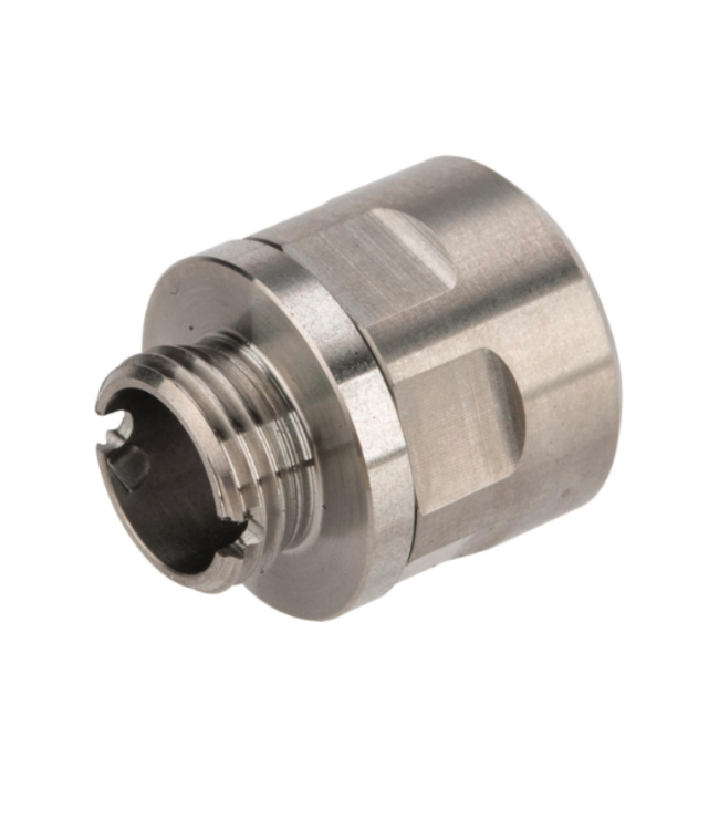 CowCow Technology CNC Stainless Steel Threaded Suppressor Adapter for TM Pistol Barrels (Color: Silver)