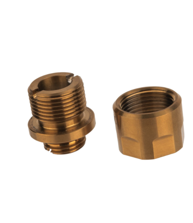 CowCow Technology CNC Stainless Steel Threaded Suppressor Adapter for TM Pistol Barrels (Color: Gold)