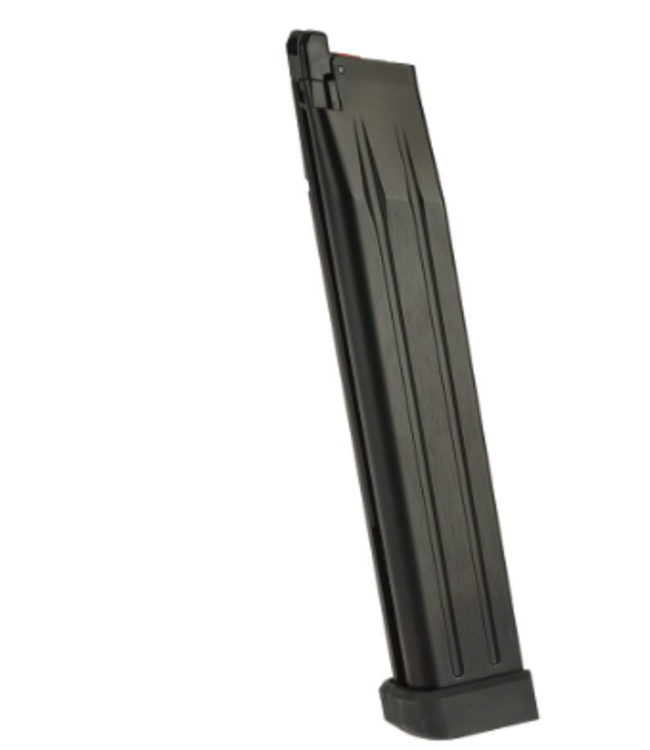 AW Custom Spec 50 Round Green Gas Extended Magazine for HI-CAPA Gas Blowback Airsoft Pistols - Black