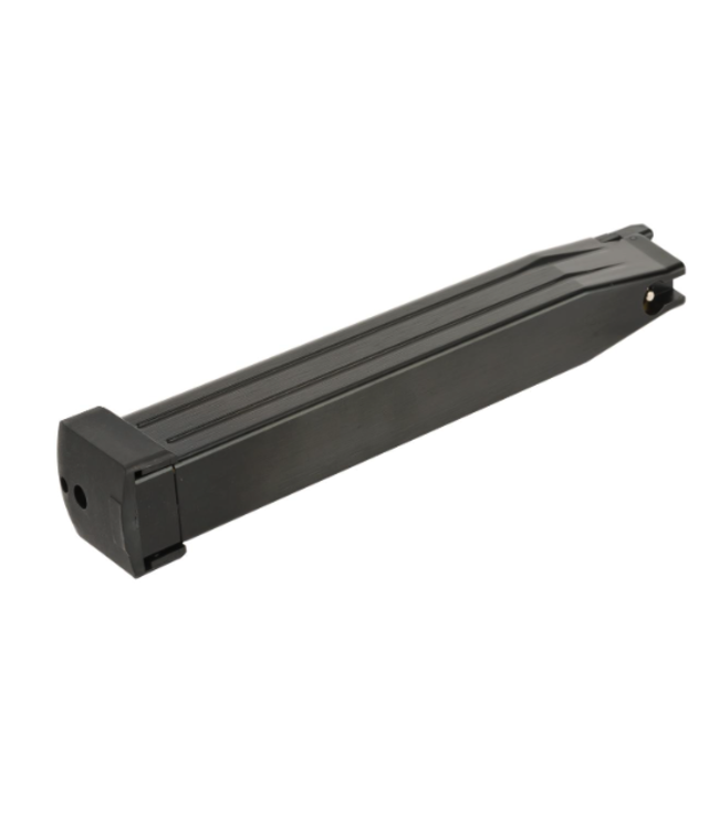 AW Custom Spec 50 Round Green Gas Extended Magazine for HI-CAPA Gas Blowback Airsoft Pistols - Black