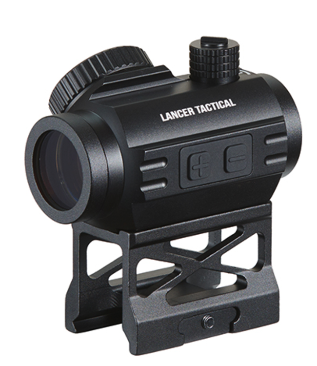 Lancer Tactical Micro Red Dot Sight with Riser Mount (Color: Black)