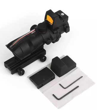 Arne Tactical Arne Tactical ACOG 4X32C Red Dot Illumination Source Fiber With RMR Sight (Black)