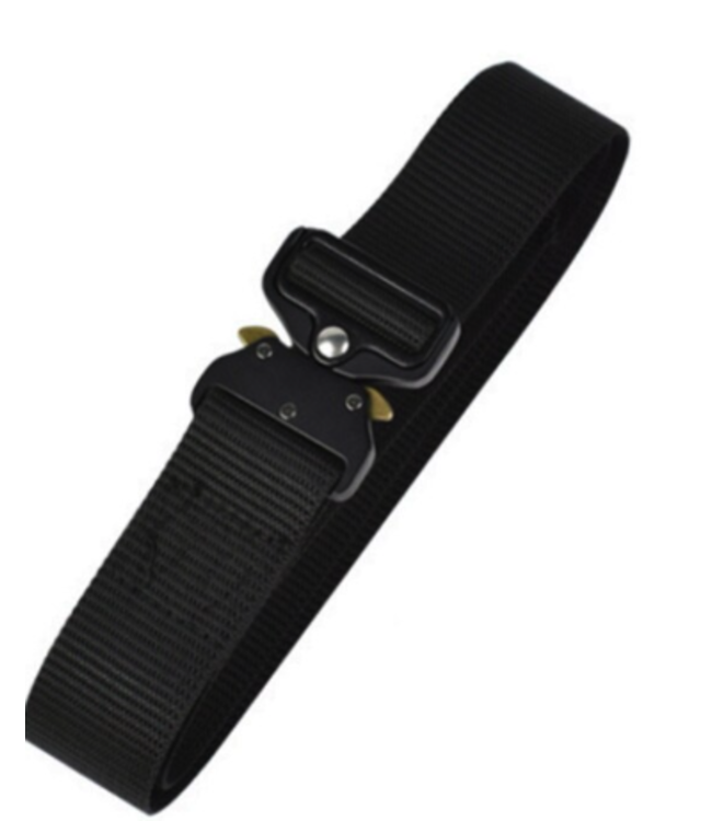 Tactical Belt With Cobra Buckle - Fully Adjustable (One Size Fits All) Black