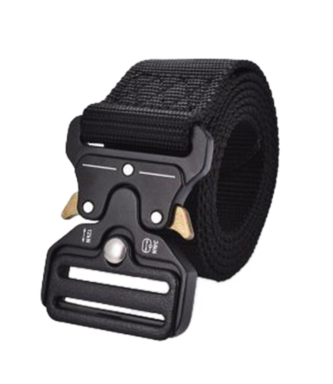 Tactical Belt With Cobra Buckle - Fully Adjustable (One Size Fits All) Black