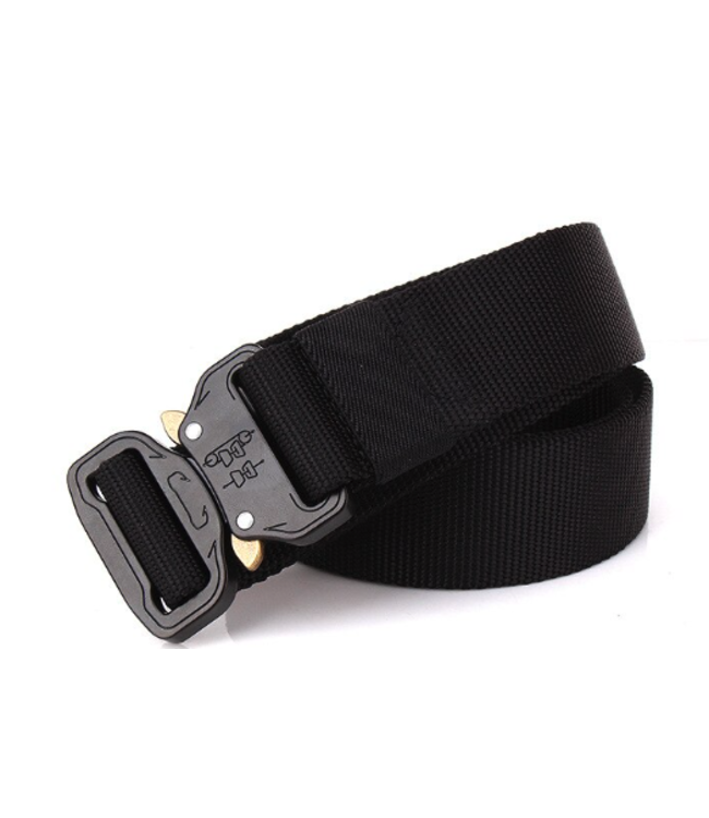 Tactical Belt With Cobra Buckle - Fully Adjustable (One Size Fits All) Black