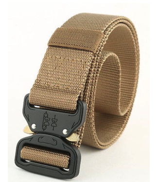 Tactical Belt With Cobra Buckle - Fully Adjustable (One Size Fits All) Dark Earth