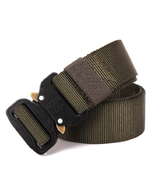 Tactical Belt With Cobra Buckle - Fully Adjustable (One Size Fits All) OD Green