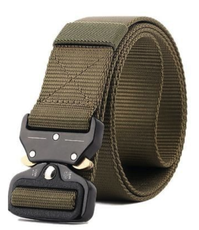 Tactical Belt With Cobra Buckle - Fully Adjustable (One Size Fits All) OD Green