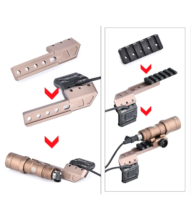 Airsoft Fusion Light Wing Adapter (Left) Black