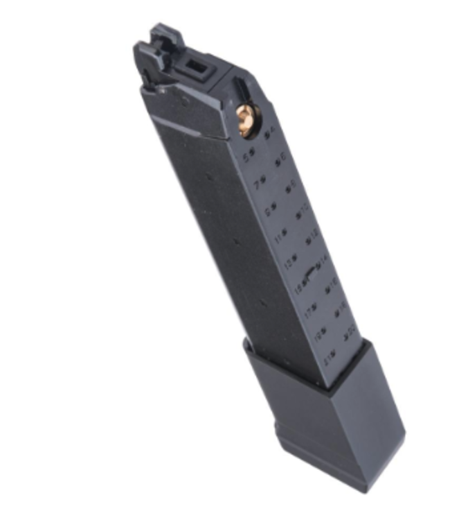 EMG 34 Round Extended Magazine for JW2 Combat Master Glock BLU M22 & Compatible Gas Blowback Airsoft Pistol (Model: Green Gas)