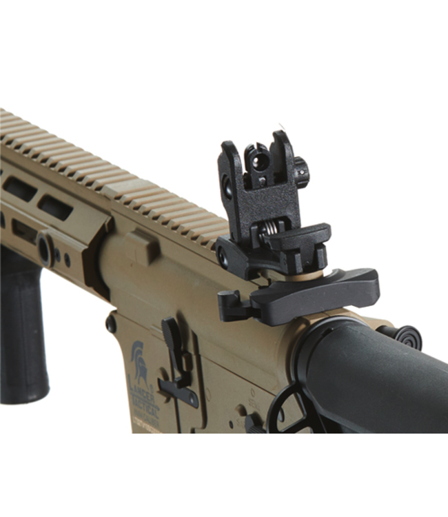Lancer Tactical Gen 3 Hellion M-LOK 10" Airsoft M4 AEG with Delta Stock (Color: Tan)
