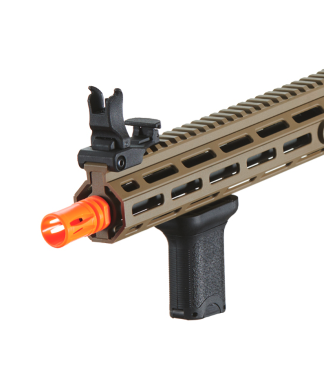 Lancer Tactical Gen 3 Hellion M-LOK 10" Airsoft M4 AEG with Delta Stock (Color: Tan)