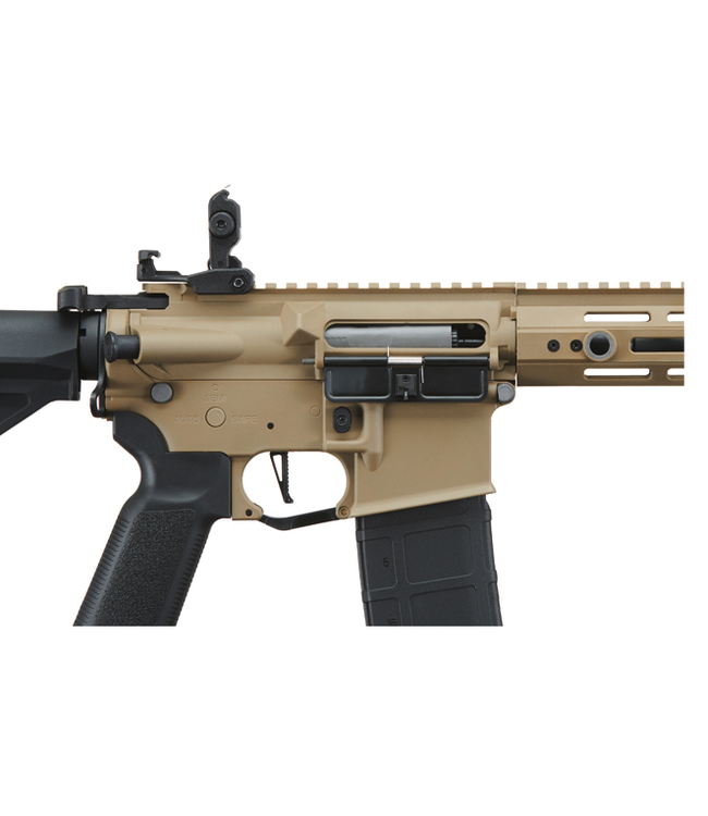 Lancer Tactical Gen 3 Hellion M-LOK 10" Airsoft M4 AEG with Delta Stock (Color: Tan)