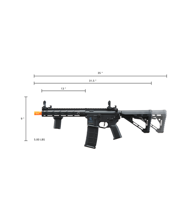 Lancer Tactical Gen 3 Hellion M-LOK 10" Airsoft M4 AEG with Delta Stock (Color: Black)