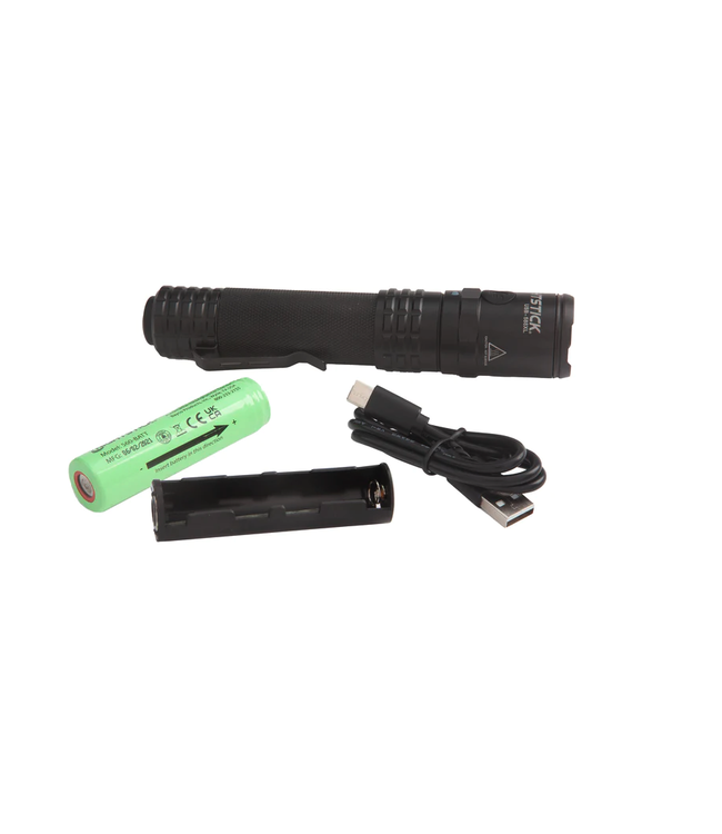 USB DUAL-LIGHT TACTICAL FLASHLIGHT - BLACK