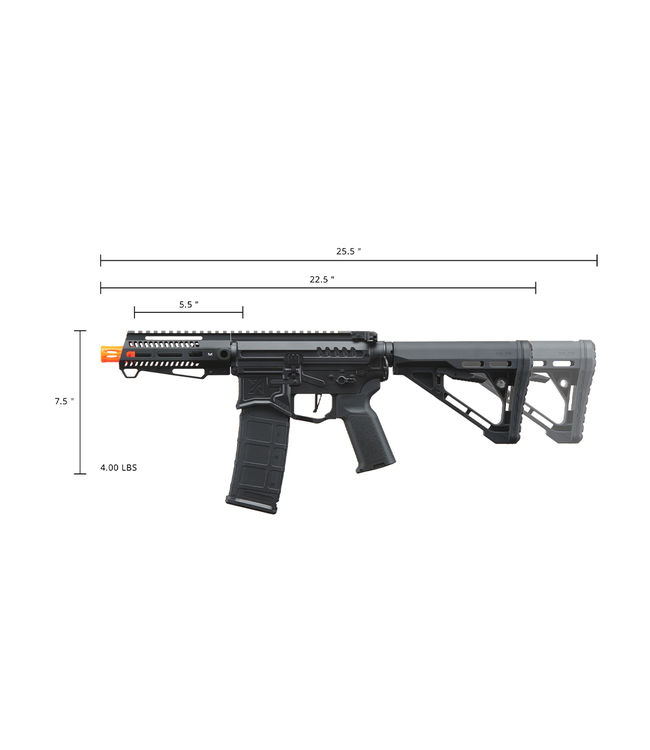 Zion Arms R15 Mod 1 Short Barrel Airsoft Rifle with Delta Stock (Color: Black)