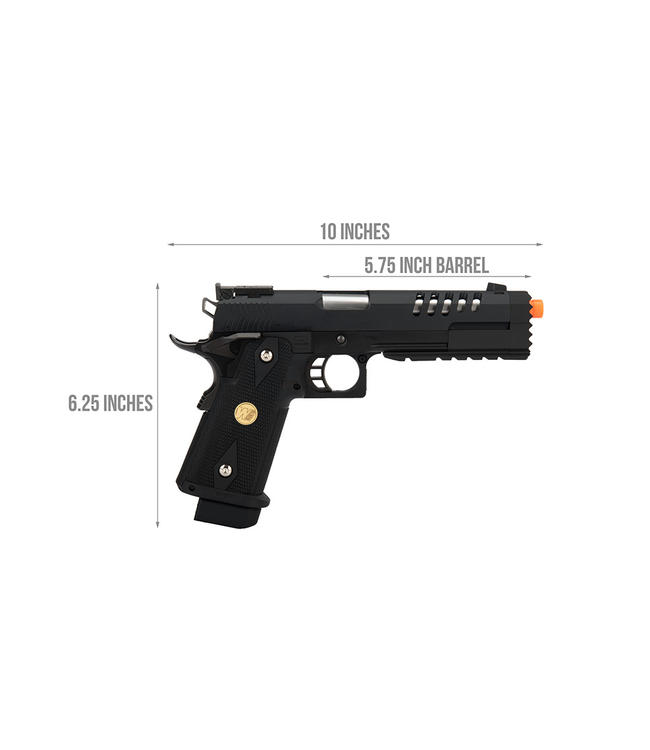 WE Tech 1911 Hi-Capa Custom "Hyper Strike" Gas Blowback Airsoft Pistol (BLACK)