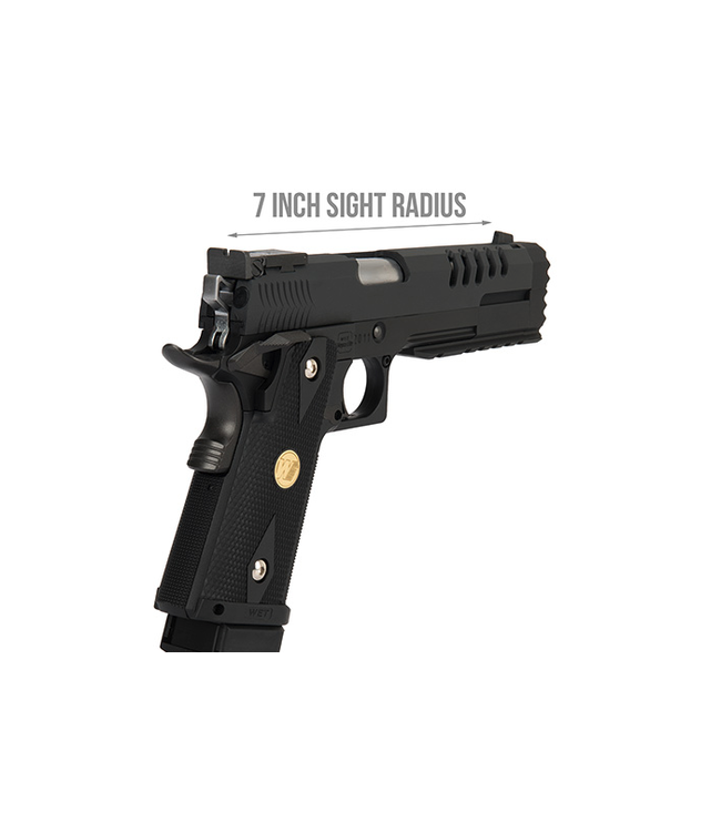 WE Tech 1911 Hi-Capa Custom "Hyper Strike" Gas Blowback Airsoft Pistol (BLACK)