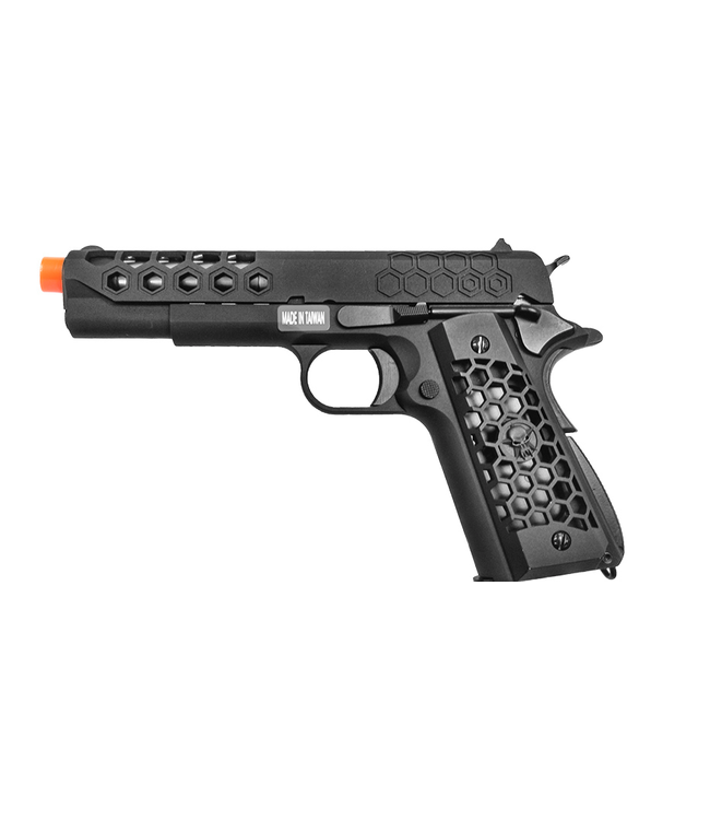 WE-Tech WE Tech 1911 Hex Cut Gen. 2 Gas Blowback Airsoft Pistol (BLACK)