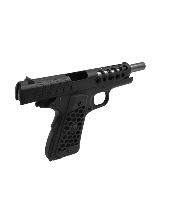 WE Tech 1911 Hex Cut Gen. 2 Gas Blowback Airsoft Pistol (BLACK)