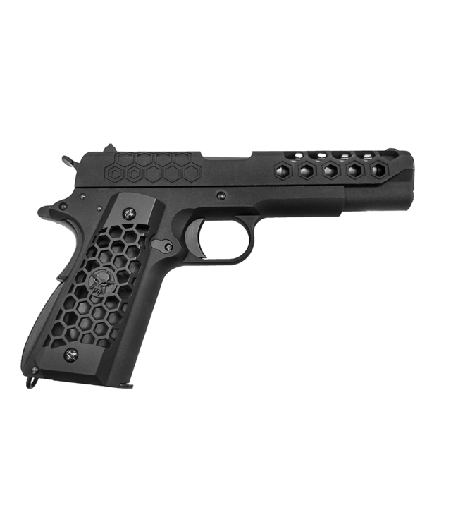 WE Tech 1911 Hex Cut Gen. 2 Gas Blowback Airsoft Pistol (BLACK)