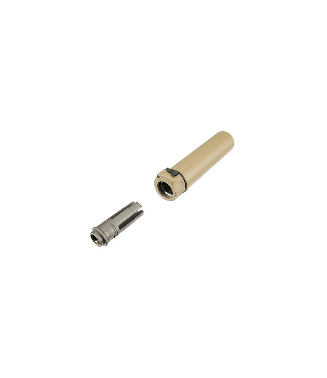 ATLAS CUSTOM WORKS FULL METAL SOCOM QD BARREL EXTENSION W/ FLASH HIDER (TAN)