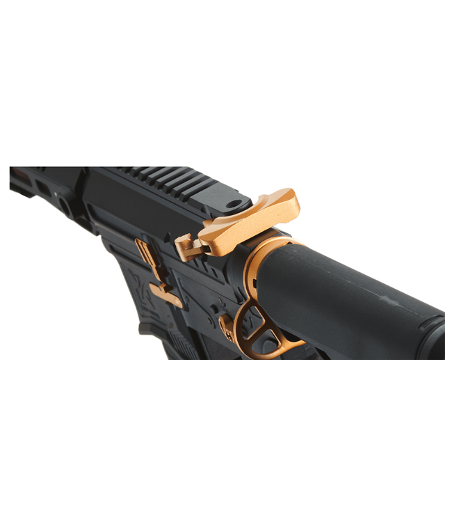 Zion Arms R15 Mod 1 Short Barrel Airsoft Rifle with Delta Stock (Color: Black & Gold)