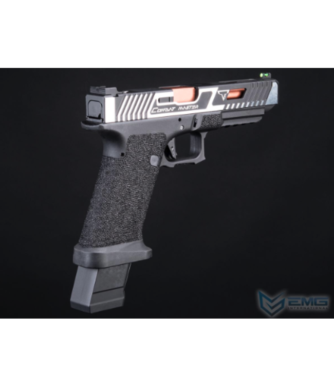 EMG Custom TTI JW2 Combat Master Slide + Ultimate GBB Frame Custom Airsoft Gas Blowback Pistol (Color: Silver Slide)