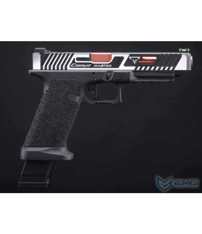 EMG Custom TTI JW2 Combat Master Slide + Ultimate GBB Frame Custom Airsoft Gas Blowback Pistol (Color: Silver Slide)