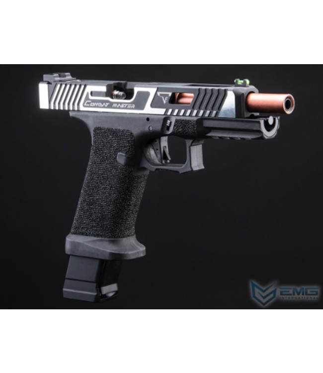 EMG Custom TTI JW2 Combat Master Slide + Ultimate GBB Frame Custom Airsoft Gas Blowback Pistol (Color: Silver Slide)