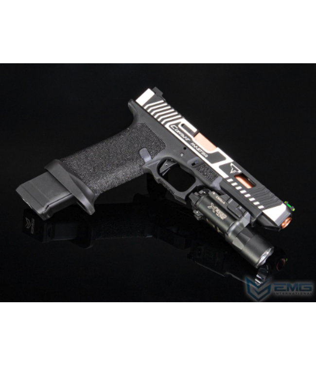 EMG Custom TTI JW2 Combat Master Slide + Ultimate GBB Frame Custom Airsoft Gas Blowback Pistol (Color: Silver Slide)